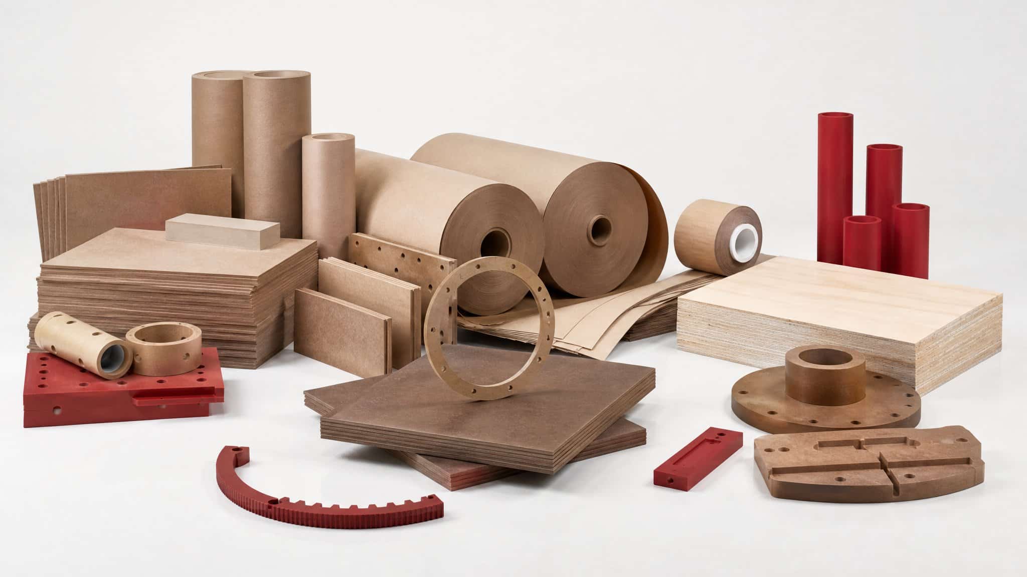 Guangxin insulation materials product line-up: pressboard, paper rolls, components and laminated wood
