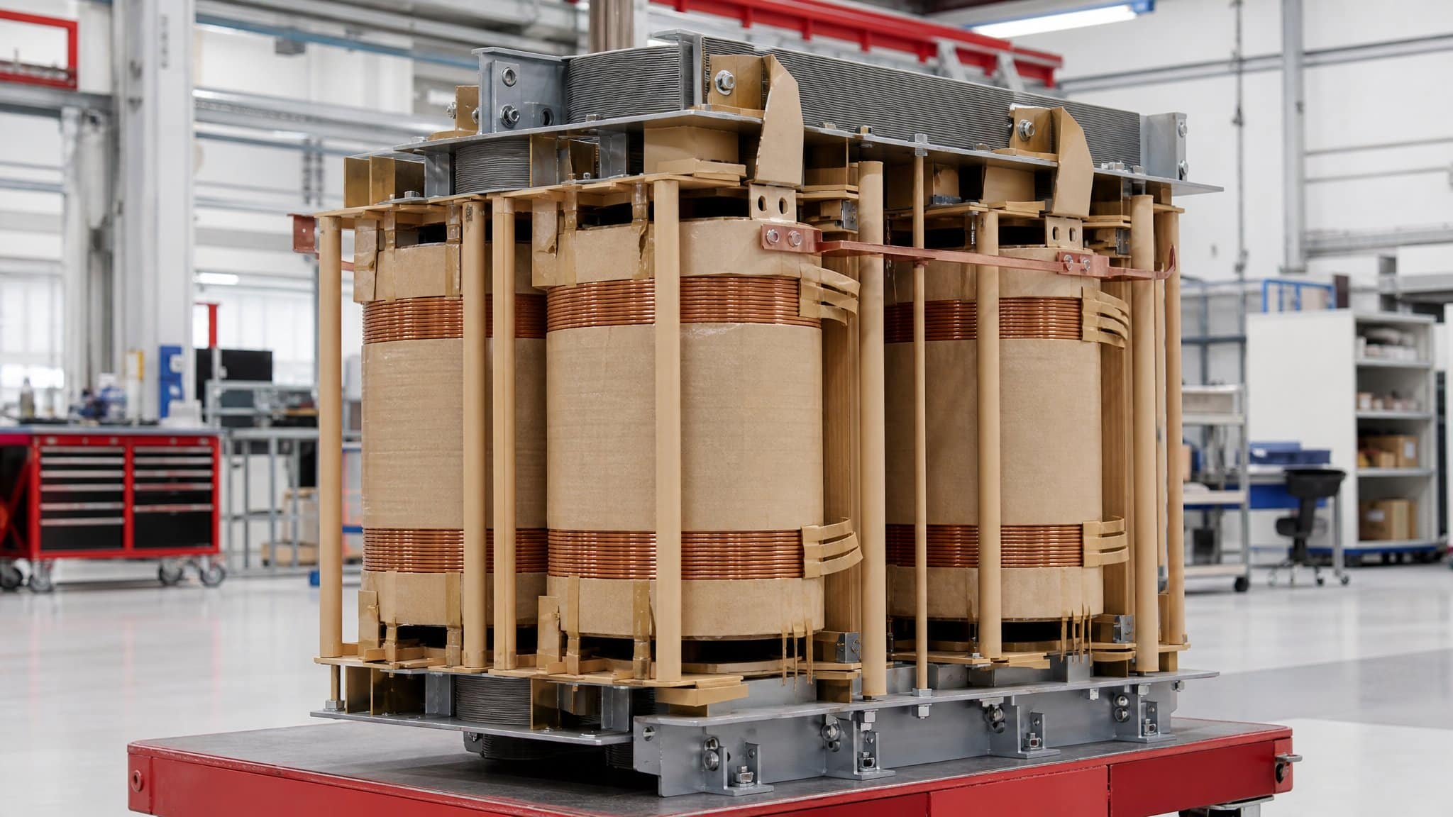 Transformer active part with visible Guangxin insulation structure